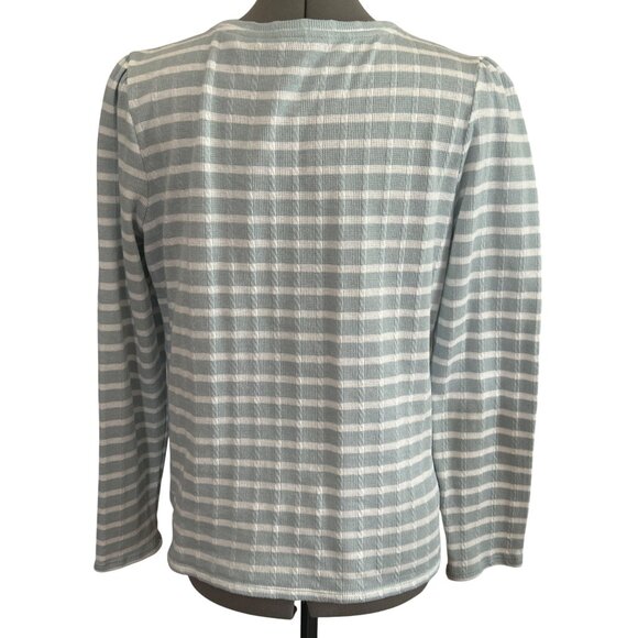 Croft & Barrow Womens Peach & Blue Striped Long Sleeve Sweaters Bundle - Size M - Picture 2 of 7